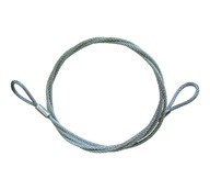 Oceľové pozinkované lano so slučkami z PVC 4 mm - 1,5 m