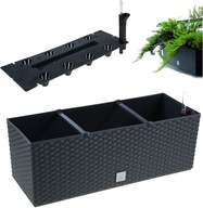 BALKÓNOVÁ BOX KVETINÁČ BOX ANTRACITOVÁ VLOŽKA VODOMER RATTAN 500 BALKÓNOVÁ BOX KVETINÁČ BOX ANTRACITOVÁ VLOŽKA VODOMER RATTAN 500
