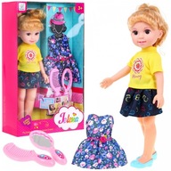 Veľká stylingová bábika pre deti 3+ blond + 2 outfity + hrebeň + Lus
