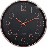 VEĽKÉ NÁSTENNÉ HODINY 30 CM MODERNÉ ČIERNE RUŽOVÉ ZLATÉ TEČÚCE BEZ ZVUKU VEĽKÉ NÁSTENNÉ HODINY 30 CM MODERNÉ ČIERNE RUŽOVÉ ZLATÉ TEČÚCE BEZ ZVUKU