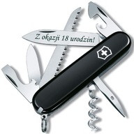 Victorinox 1.3613, vreckový nôž Camper + gravírovanie na čepeli, 91 mm, čierny Victorinox 1.3613, vreckový nôž Camper + gravírovanie na čepeli, 91 mm, čierny