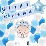 sada balónov WELCOME HOME - modrá baby sada balónov WELCOME HOME - modrá baby