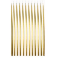 Sviečka na stredový diel ZLATÁ ozdobná kužeľová sviečka 30cm SET 12 ks Sviečka na stredový diel ZLATÁ ozdobná kužeľová sviečka 30cm SET 12 ks