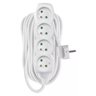 Predlžovací kábel 10 m / 4 zásuvky / biela / PVC / 1mm2 Predlžovací kábel 10 m / 4 zásuvky / biela / PVC / 1mm2