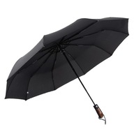 Skladací dáždnik RIK-103, elegantný, čierny Skladací dáždnik RIK-103, elegantný, čierny