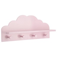 Nástenný vešiak Cloud s policou ružový