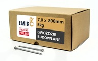 Stavebné klince 7,0x200mm Black Smooth 8" 5kg Stavebné klince 7,0x200mm Black Smooth 8" 5kg