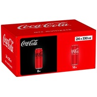 Sýtený nápoj Coca-Cola Original x16 + Zero Sugar x8 MIX SET 24x 330ml