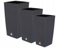 SADA 3 hrncov RATTAN RATO GRAPHITE h-42 38 33 VLOŽKA SADA 3 hrncov RATTAN RATO GRAPHITE h-42 38 33 VLOŽKA