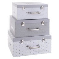 BOXY na uskladnenie, ozdobné kufríky x 3 ks