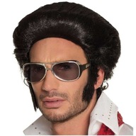 Parochňa párty ELVIS presley ROCK n ROLL hudobník ČIERNE vlasy Parochňa párty ELVIS presley ROCK n ROLL hudobník ČIERNE vlasy