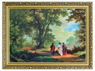 Pán Ježiš na ceste do Emauz Zlatý rám 60x80