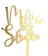 Love is Sweet Gold Mirror Cake Topper Love is Sweet Gold Mirror Cake Topper