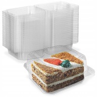 Nádoby na tortové boxy, uzavreté, 14x14cm, 1,3L, 100ks, PET Nádoby na tortové boxy, uzavreté, 14x14cm, 1,3L, 100ks, PET