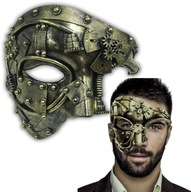 STEAMPUNKOVÁ MASKA CYBORG ROBOT FACE MACHINE KARNEVAL HALLOWEEN COSPLAY STEAMPUNKOVÁ MASKA CYBORG ROBOT FACE MACHINE KARNEVAL HALLOWEEN COSPLAY
