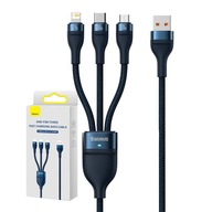 USB kábel Baseus Flash Series 3v1, USB-C + micro USB + Lightning, 100 W 1,2 m USB kábel Baseus Flash Series 3v1, USB-C + micro USB + Lightning, 100 W 1,2 m