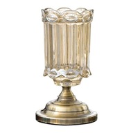 sklenená svadobná pohárová váza, stol