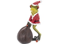 Figúrka 16x9,5x12 cm - Svätá žaba Santa Claus s taškou Figúrka 16x9,5x12 cm - Svätá žaba Santa Claus s taškou
