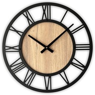Rímske nástenné hodiny LARGE SILENT Loft Vintage 70 cm drevo Dub Darček