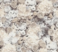 béžové ruže 3D kvetinová tapeta do obývačky je umývateľná