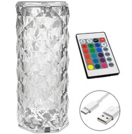 KRYŠTÁLOVÁ STOLNÁ LAMPA NOČNÁ LAMPA RGB LED DOTYKOVÉ IR DIAĽKOVÉ USB ZD105 KRYŠTÁLOVÁ STOLNÁ LAMPA NOČNÁ LAMPA RGB LED DOTYKOVÉ IR DIAĽKOVÉ USB ZD105