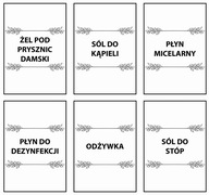 Nálepky na fľaše, kozmetiku, Mydlo, Biele 18 ks Nálepky na fľaše, kozmetiku, Mydlo, Biele 18 ks