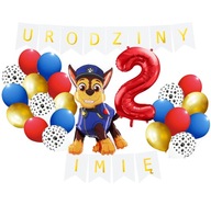 SADA BALÓNOV 2. narodeniny + MENO CHASE Tlapkovej patroly SADA BALÓNOV 2. narodeniny + MENO CHASE Tlapkovej patroly