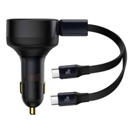 2v1 autonabíjačka 33W 2x USB C (samec) Baseus Enjoyment - čierna 2v1 autonabíjačka 33W 2x USB C (samec) Baseus Enjoyment - čierna