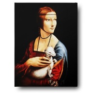 Maľba na plátne DÁMA S ERELOM od da Vinciho, 30x40cm