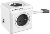 PowerCube Extended sivá, kábel 3 m, 4 zásuvky