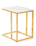 Príručný stolík Lurus Gold White 40 cm