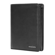 PÁNSKA KOŽENÁ PEŇAŽENKA, módna, pevná, PRÍRODNÁ KOŽENÁ RFID, čierna Wojas PÁNSKA KOŽENÁ PEŇAŽENKA, módna, pevná, PRÍRODNÁ KOŽENÁ RFID, čierna Wojas