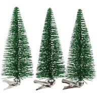 Dekoratívne vianočné stromčeky s klipmi 3 kusy ZELENÉ