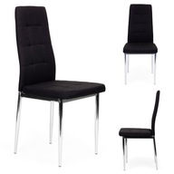 Čierne prešívané čalúnené stoličky, 4x stolička pre
