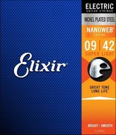 Struny na elektrickú gitaru Elixir NanoWeb 9-42 Struny na elektrickú gitaru Elixir NanoWeb 9-42