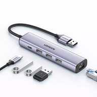 HUB UGREEN multifunkčný HUB USB 3.0 adaptér - 3 x USB / Ethernet RJ-45 / HUB UGREEN multifunkčný HUB USB 3.0 adaptér - 3 x USB / Ethernet RJ-45 /