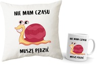 Vankúš + Hrnček so SLIMÁKOM, vtipný vtipný text Vankúš + Hrnček so SLIMÁKOM, vtipný vtipný text