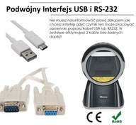 QR 2D USB a RS232 skener čiarových kódov 2 v 1