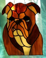 Anglický buldog Stained Glass Tiffany na zavesenie