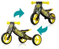 Drevený trojkolesový balančný bicykel Milly Mally Jake Army pre deti