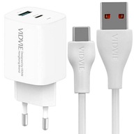 20 W USB SIEŤOVÁ NABÍJAČKA USB-C RÝCHLE NABÍJANIE VIDVIE + KÁBEL USB / TYPE-C 20 W USB SIEŤOVÁ NABÍJAČKA USB-C RÝCHLE NABÍJANIE VIDVIE + KÁBEL USB / TYPE-C
