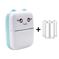 DRUKUŚ MINI KOTEK BLUE Bluetooth termálna tlačiareň + 5 termorolov DRUKUŚ MINI KOTEK BLUE Bluetooth termálna tlačiareň + 5 termorolov