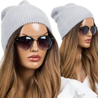 BEANIE Dámska ZIMNÁ zateplená čiapka vyrobená z ANGORA COLORS