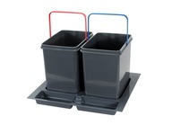 Odpadkový kôš, zásuvková vložka 60, 2x15L, segregácia