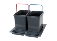 Odpadkový kôš, zásuvková vložka 60, 2x15L, segregácia