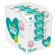 Pampers Sensitive vlhčené obrúsky, 15x80 ks. Pampers Sensitive vlhčené obrúsky, 15x80 ks.