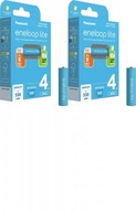 NiMH AAA batérie 550 mAh eneloop Lite 4 ks x2 NiMH AAA batérie 550 mAh eneloop Lite 4 ks x2