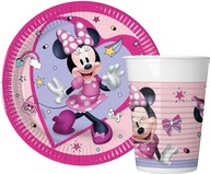 Sada tanierov, pohárov, papierová narodeninová oslava MINNIE MOUSE Sada tanierov, pohárov, papierová narodeninová oslava MINNIE MOUSE