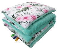 Minky zateplená deka + vankúšiky do kočíka 75x50 Minky zateplená deka + vankúšiky do kočíka 75x50