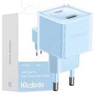 MCDODO RÝCHLA SIEŤOVÁ NABÍJAČKA PRE NAPÁJANIE TELEFÓNU 2X USB USB-C 33W GAN MCDODO RÝCHLA SIEŤOVÁ NABÍJAČKA PRE NAPÁJANIE TELEFÓNU 2X USB USB-C 33W GAN